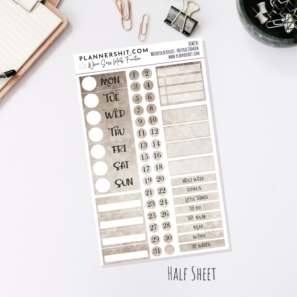 Neutral Damask (Watercolor Essentials)