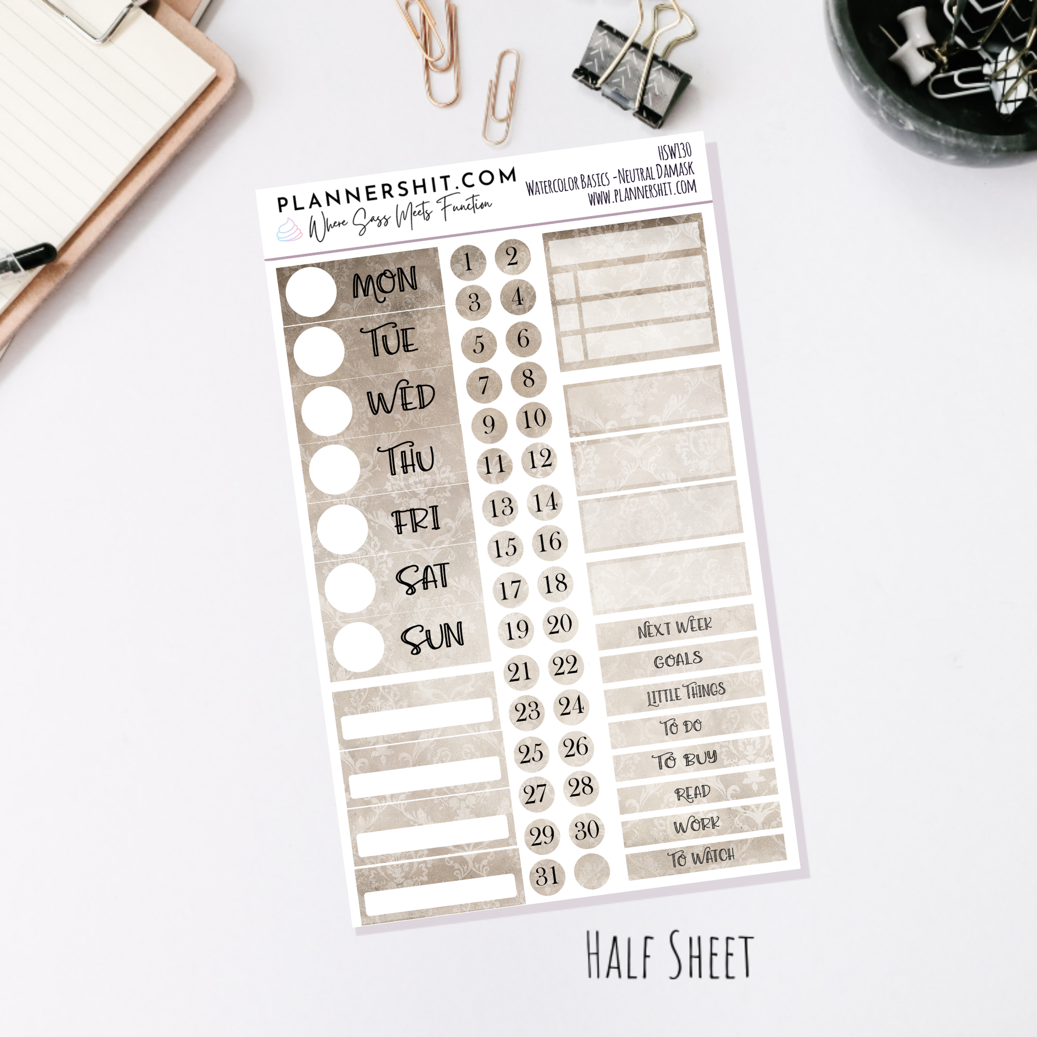 Neutral Damask (Watercolor Essentials)