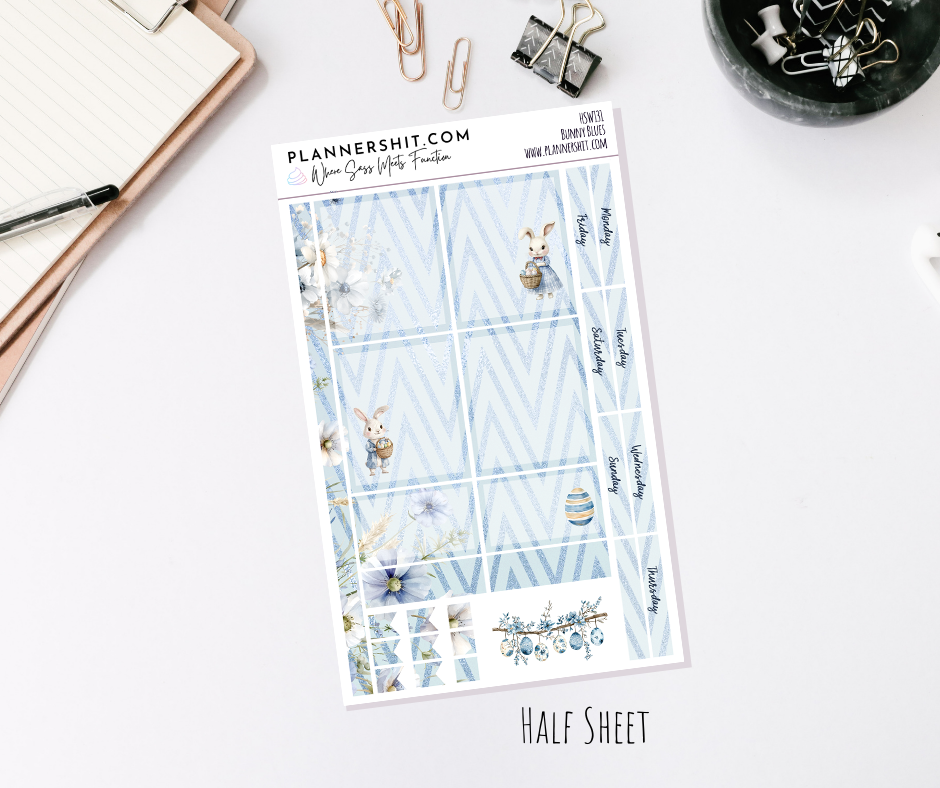 Half Sheet Weekly Mini Kit - Bunny Blues