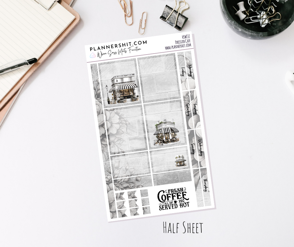 Half Sheet Weekly Mini Kit - Parisian Cafe