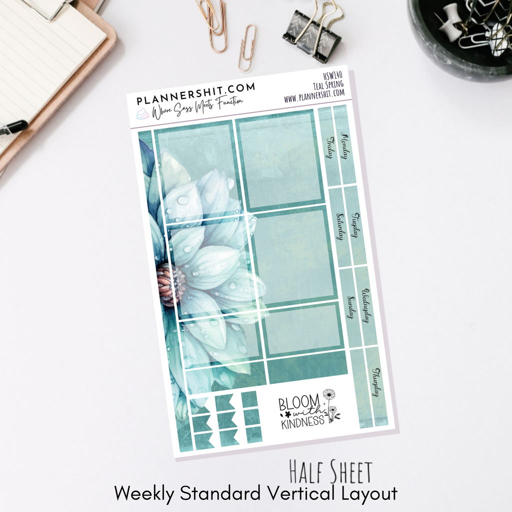 Half Sheet Weekly Mini Kit - Teal Spring