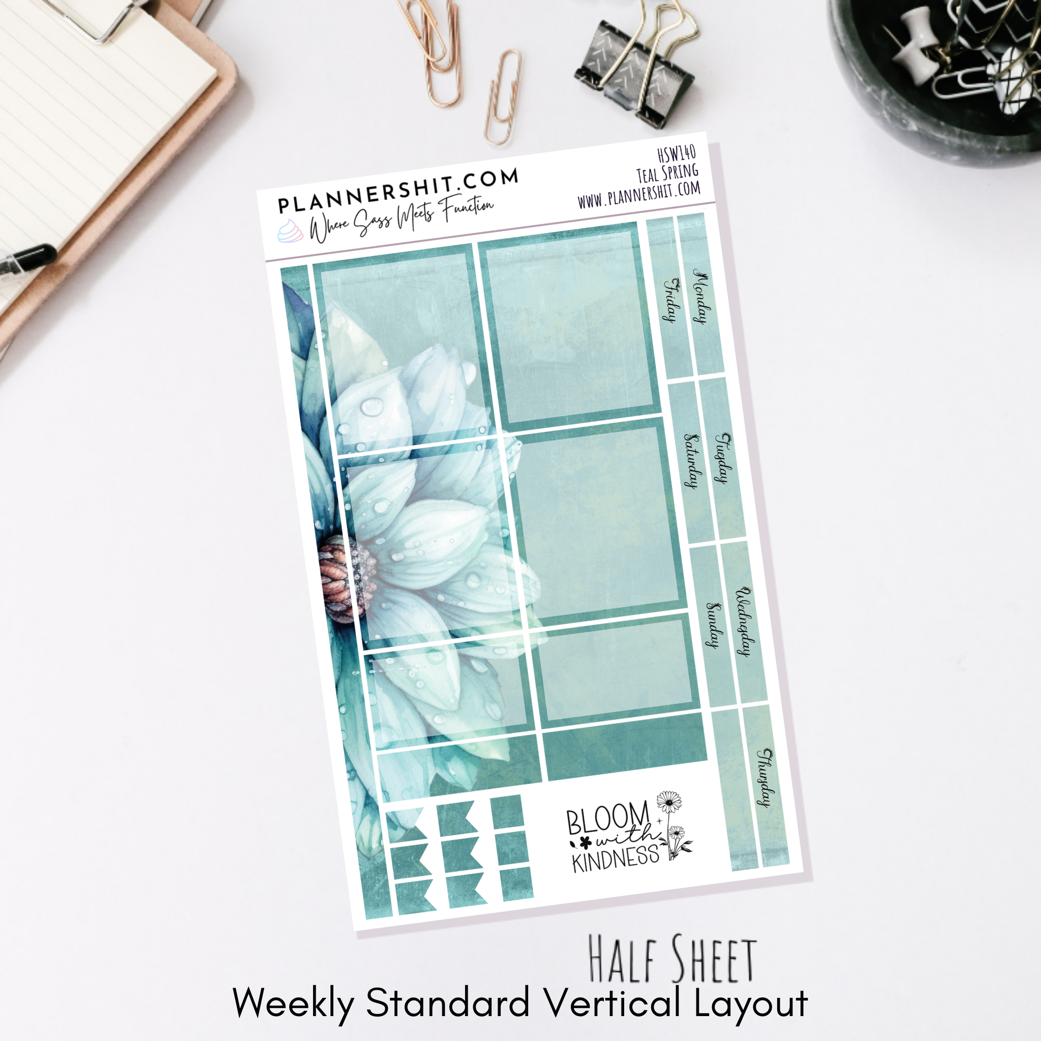 Half Sheet Weekly Mini Kit - Teal Spring