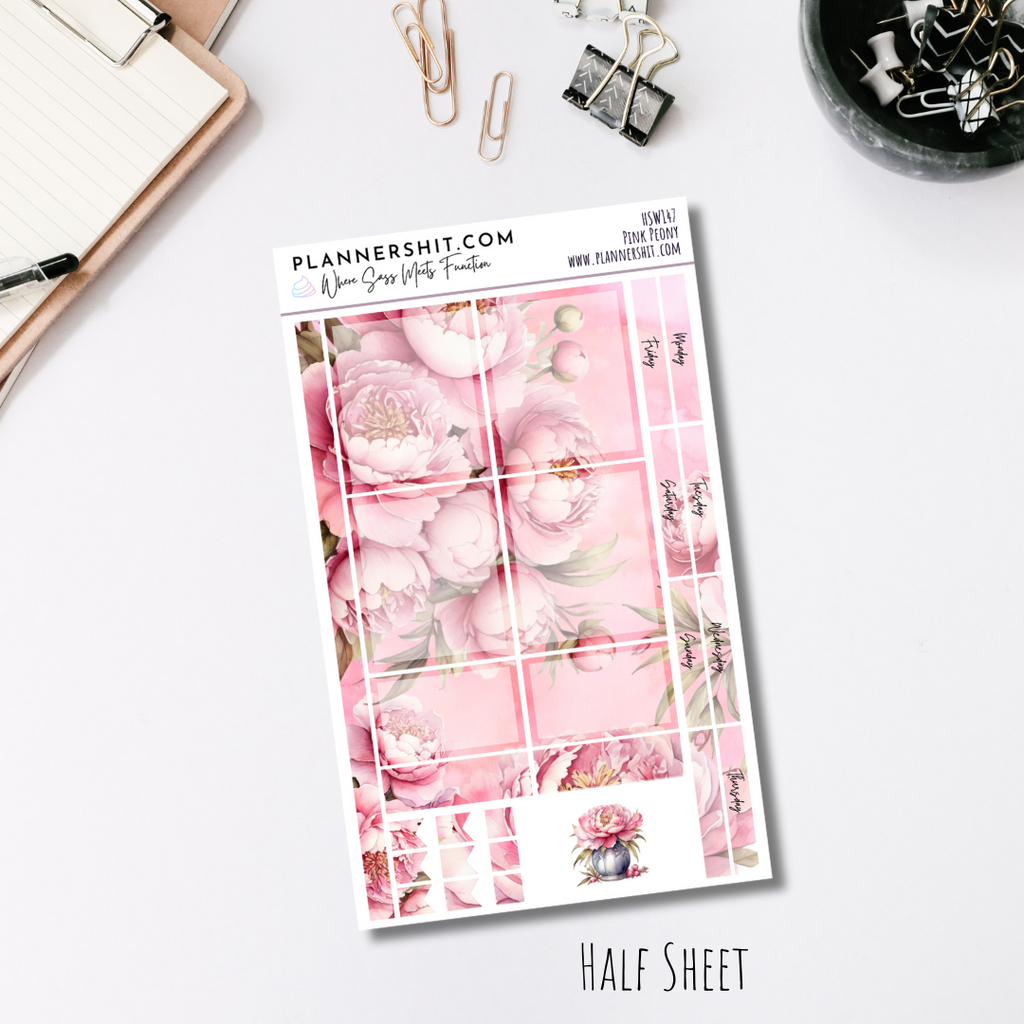 Half Sheet Weekly Mini Kit - Pink Peony