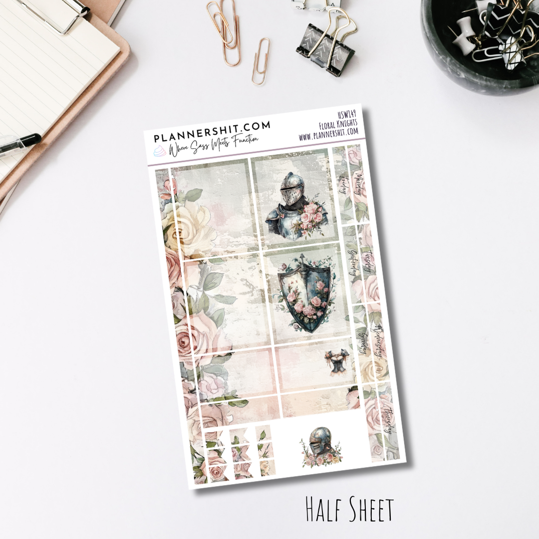 Half Sheet Weekly Mini Kit - Floral Knights