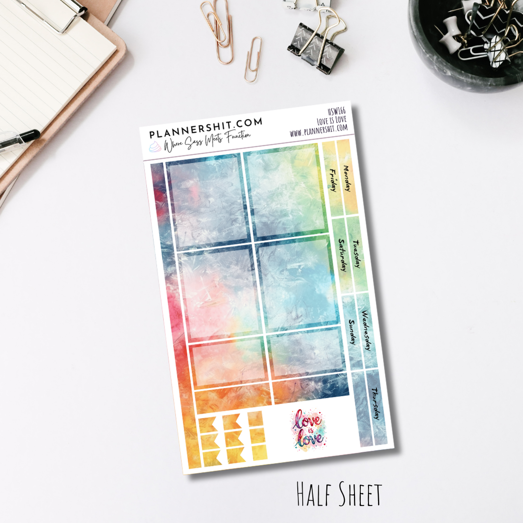 Half Sheet Weekly Mini Kit - Love is Love