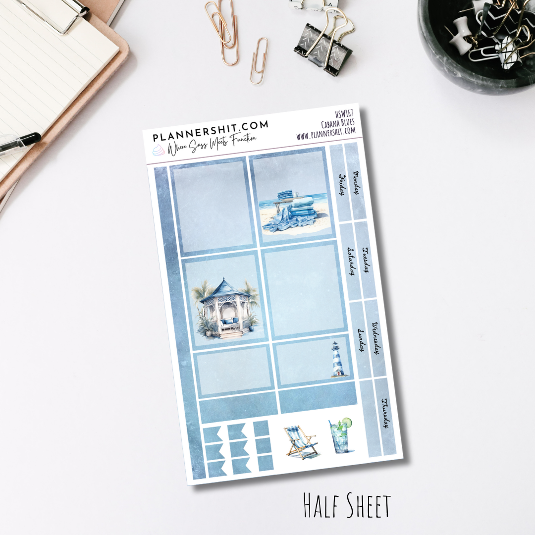 Half Sheet Weekly Mini Kit - Cabana Blues