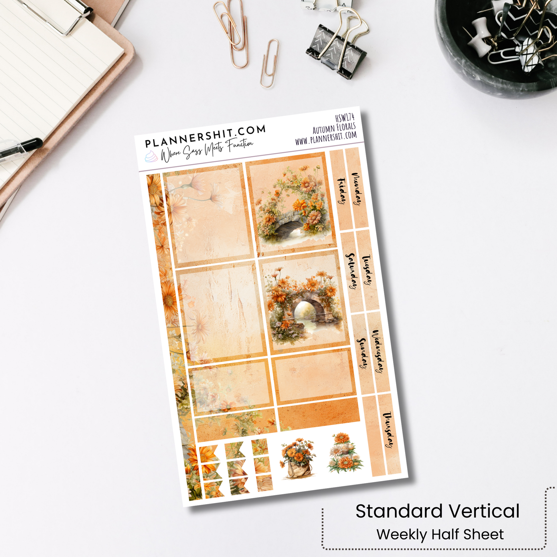 Half Sheet Weekly Mini Kit - Autumn Florals