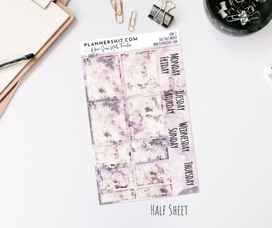 Half Sheet Weekly Mini Kit - Purple Floral