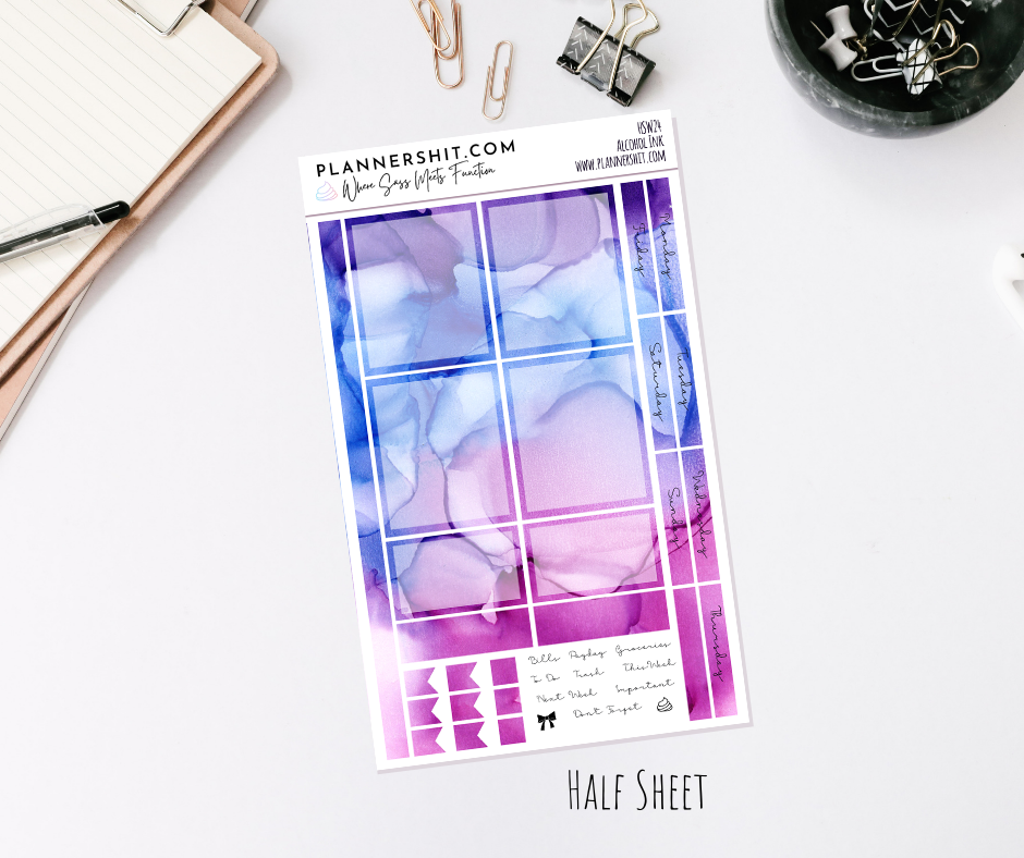 Half Sheet Weekly Mini Kit - Alcohol Ink