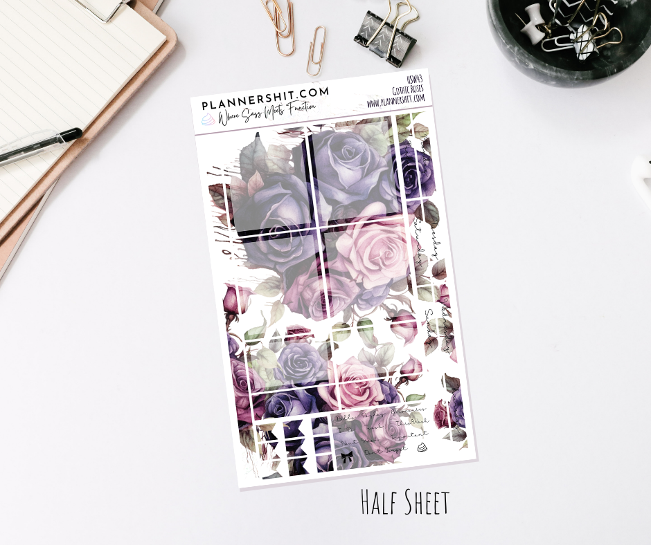 Half Sheet Weekly Mini Kit - Gothic Roses