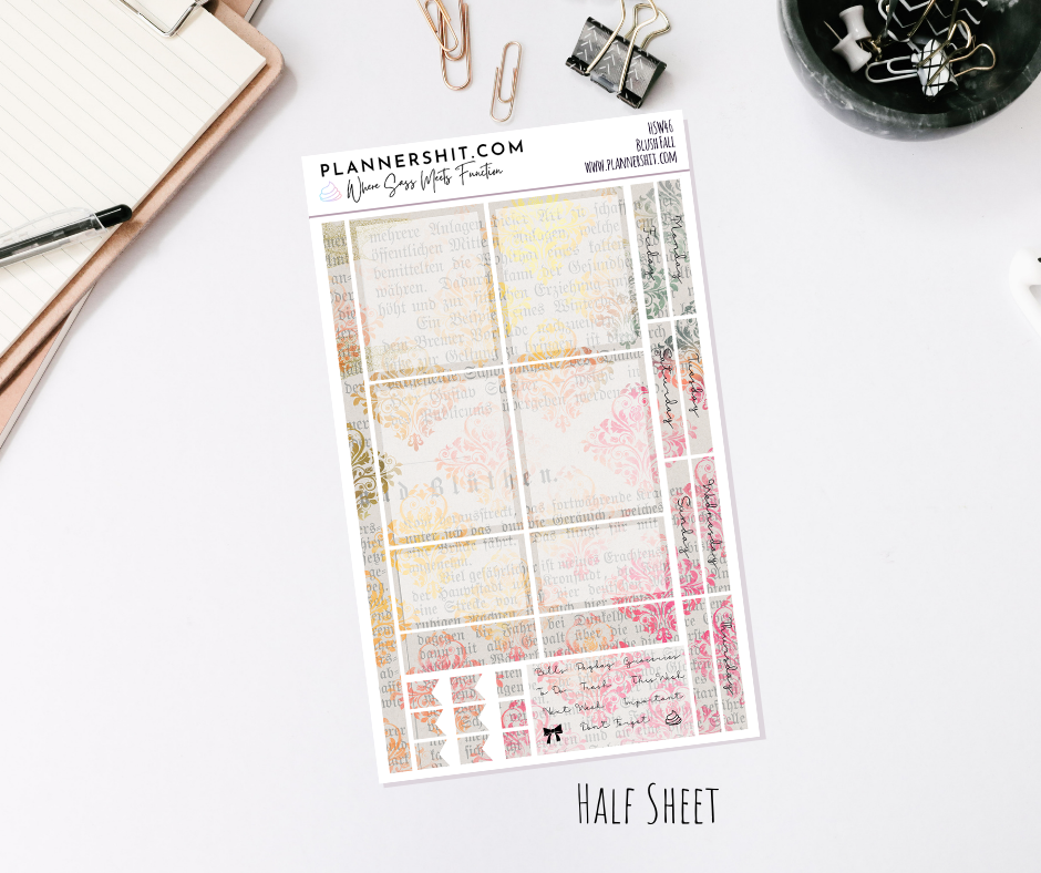 Half Sheet Weekly Mini Kit - Blush Fall