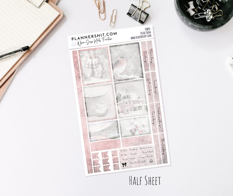 Half Sheet Weekly Mini Kit - Pastel Snow