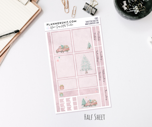 Half Sheet Planner Stickers - Family Christmas Tree