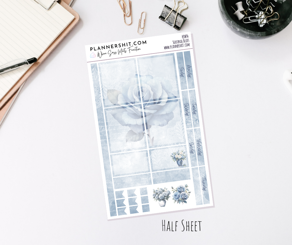 Half Sheet Weekly Mini Kit  - Seasonal Blues