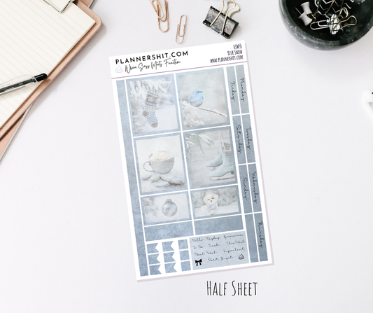 Half Sheet Weekly Mini Kit - Blue Snow