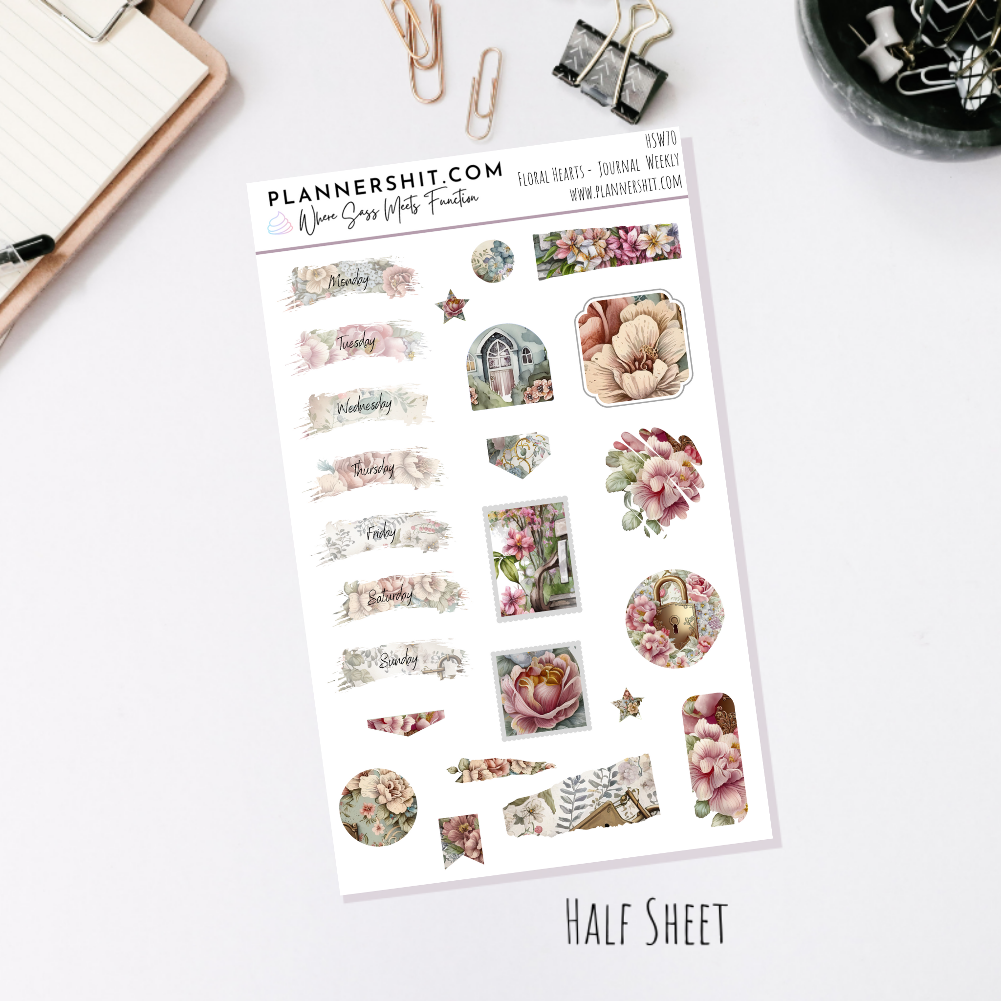 Floral Hearts (Journaling)