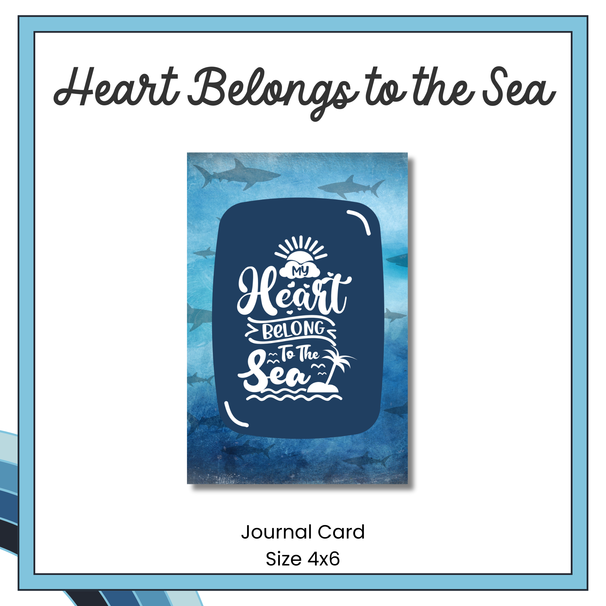 Journal Cards - Floral Sharks