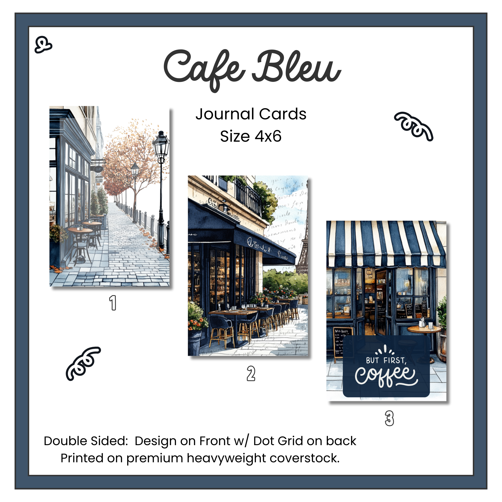 Journal Cards - Cafe Bleu
