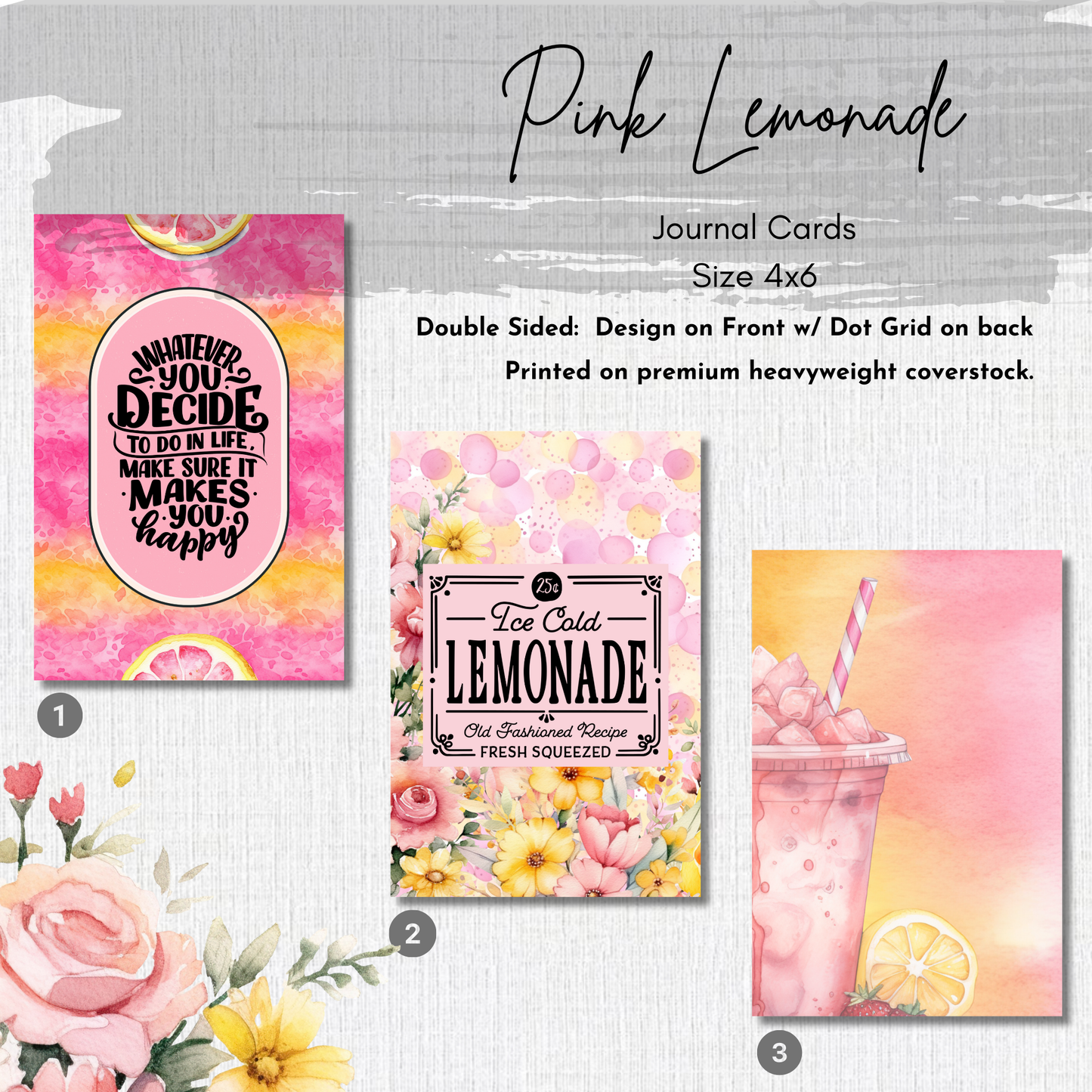 Journal Cards - Pink Lemonade