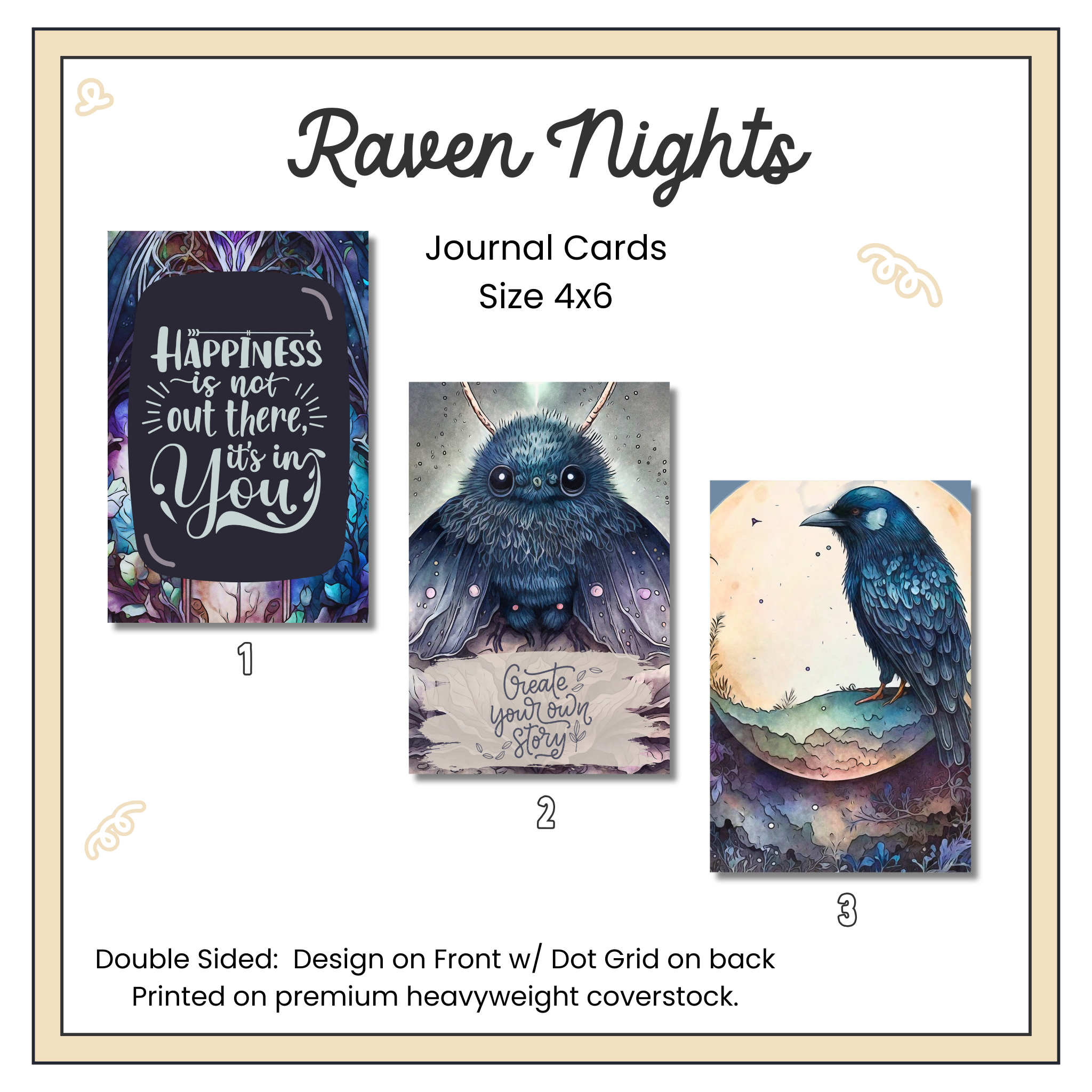 Journal Cards - Raven Nights
