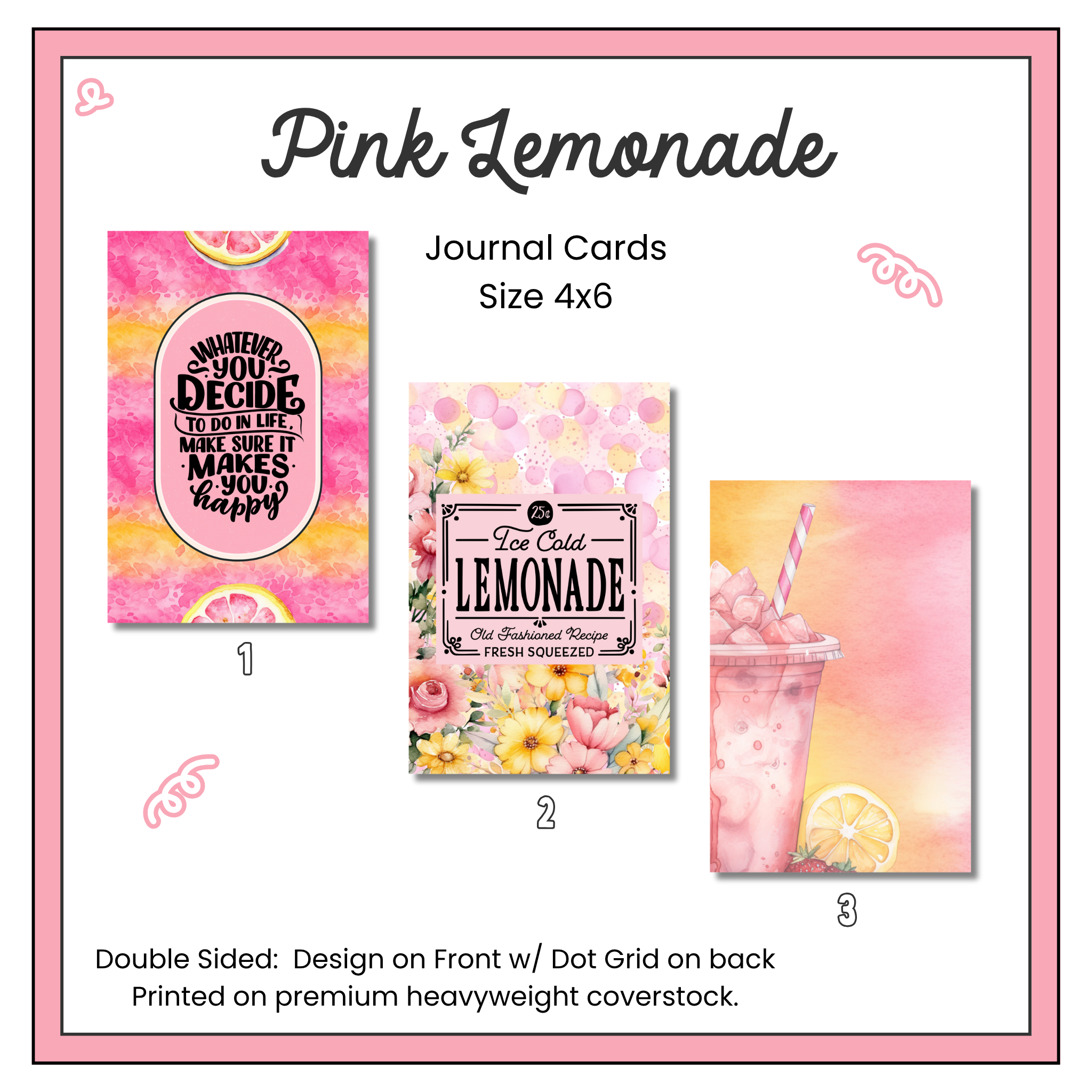 Journal Cards - Pink Lemonade