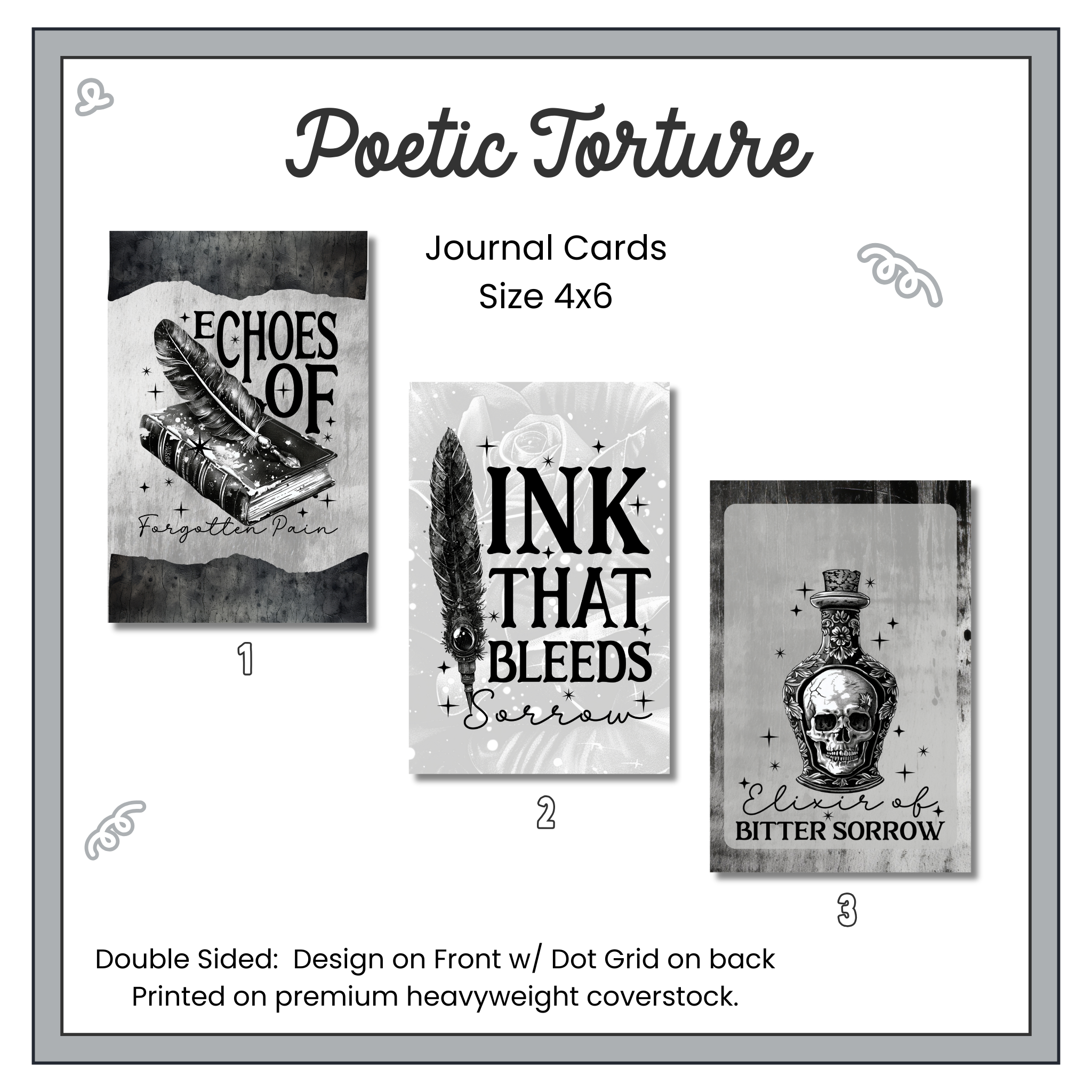 Journal Cards - Poetic Torture