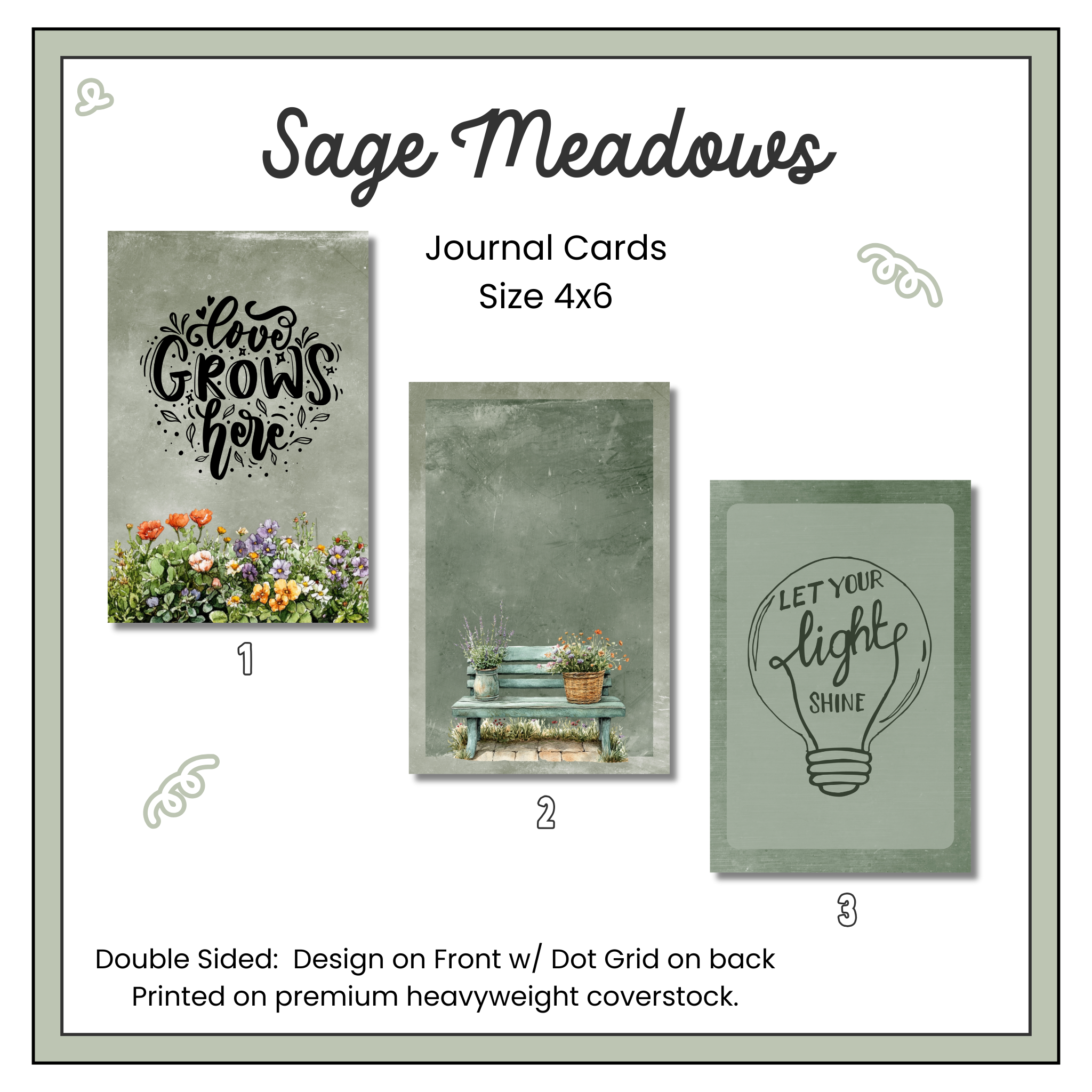 Journal Cards - Sage Meadows