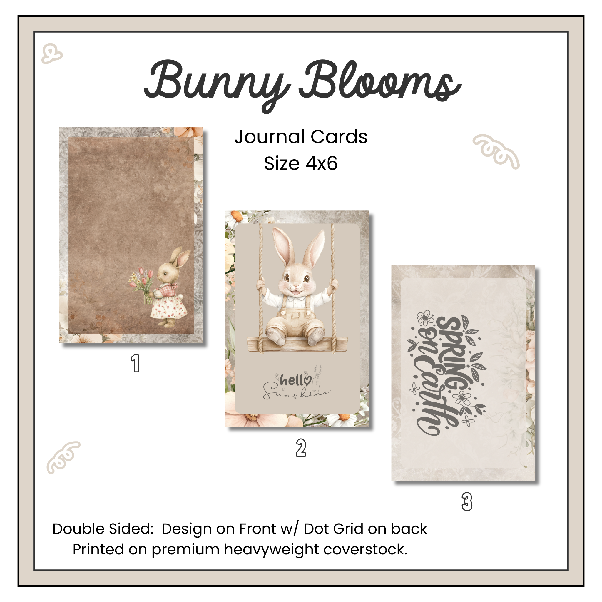 Journal Cards - Bunny Blooms