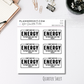 Quarter Sheet Planner Stickers - Energy
