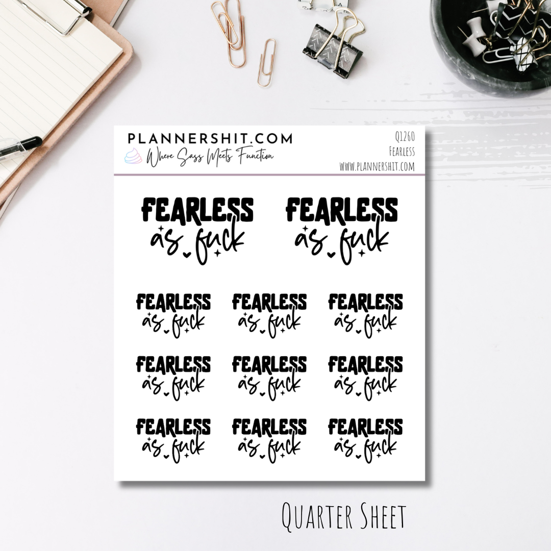 Quarter Sheet Planner Stickers - Fearless