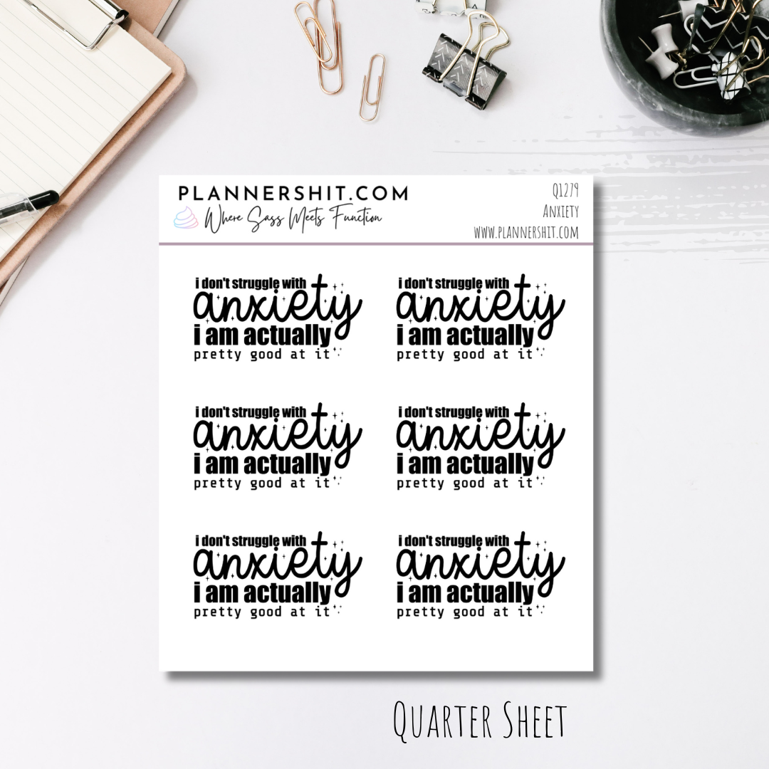 Quarter Sheet Planner Stickers - Anxiety