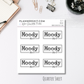 Quarter Sheet Planner Stickers - Moody
