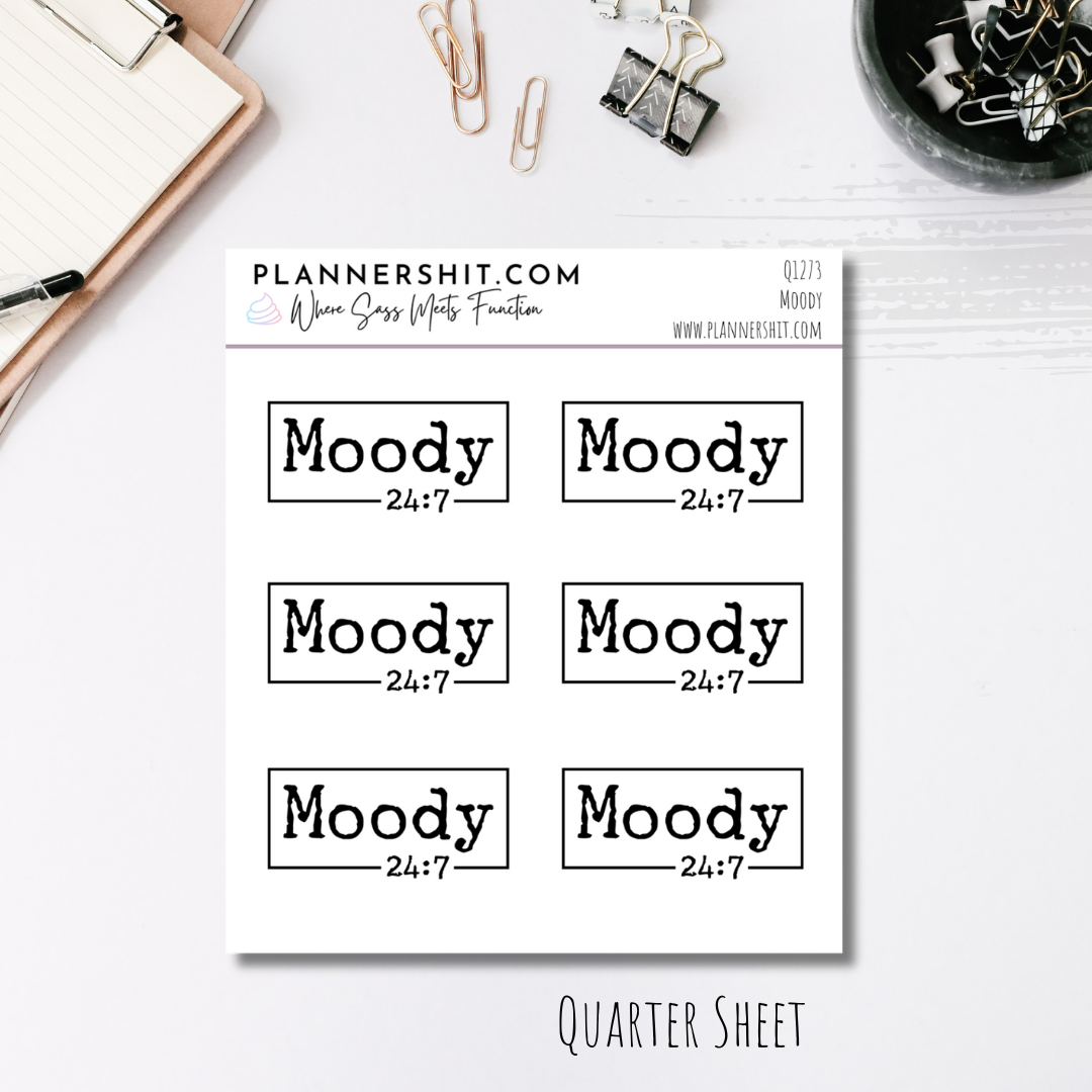 Quarter Sheet Planner Stickers - Moody