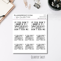 Quarter Sheet Planner Stickers - Sarcastic Answer