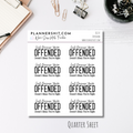 Quarter Sheet Planner Stickers - Offended