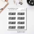 Quarter Sheet Planner Stickers - Saturday and Sunday