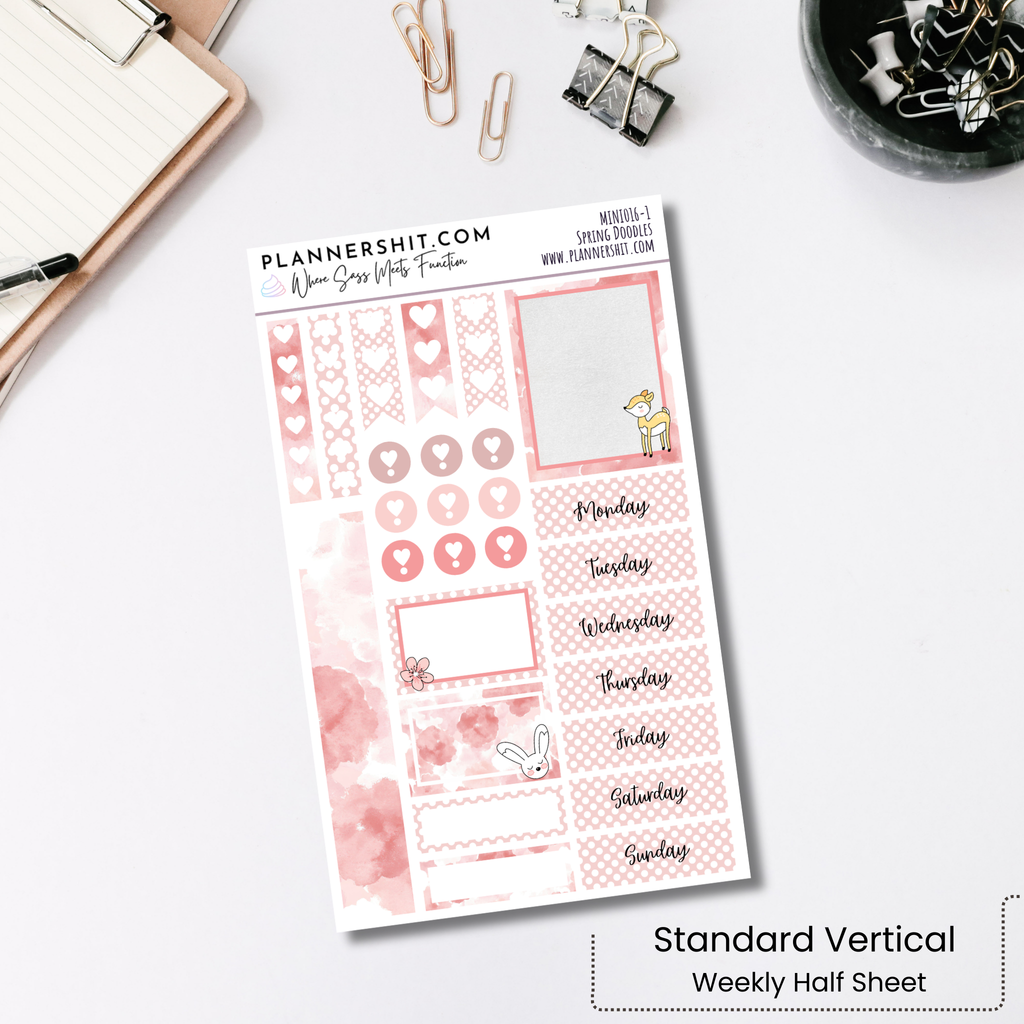 Weekly Mini Kit Planner Stickers - Spring Doodles