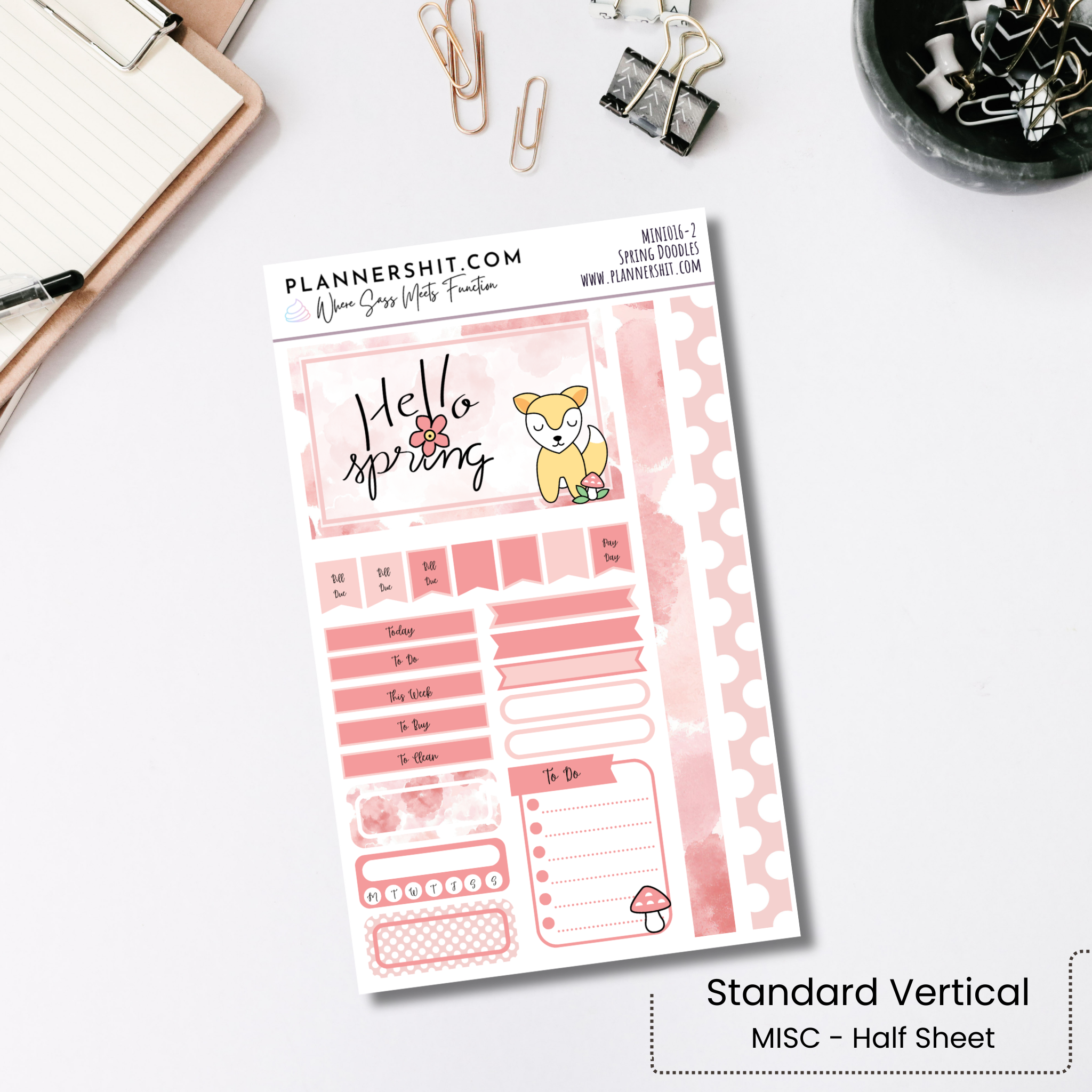 Weekly Mini Kit Planner Stickers - Spring Doodles