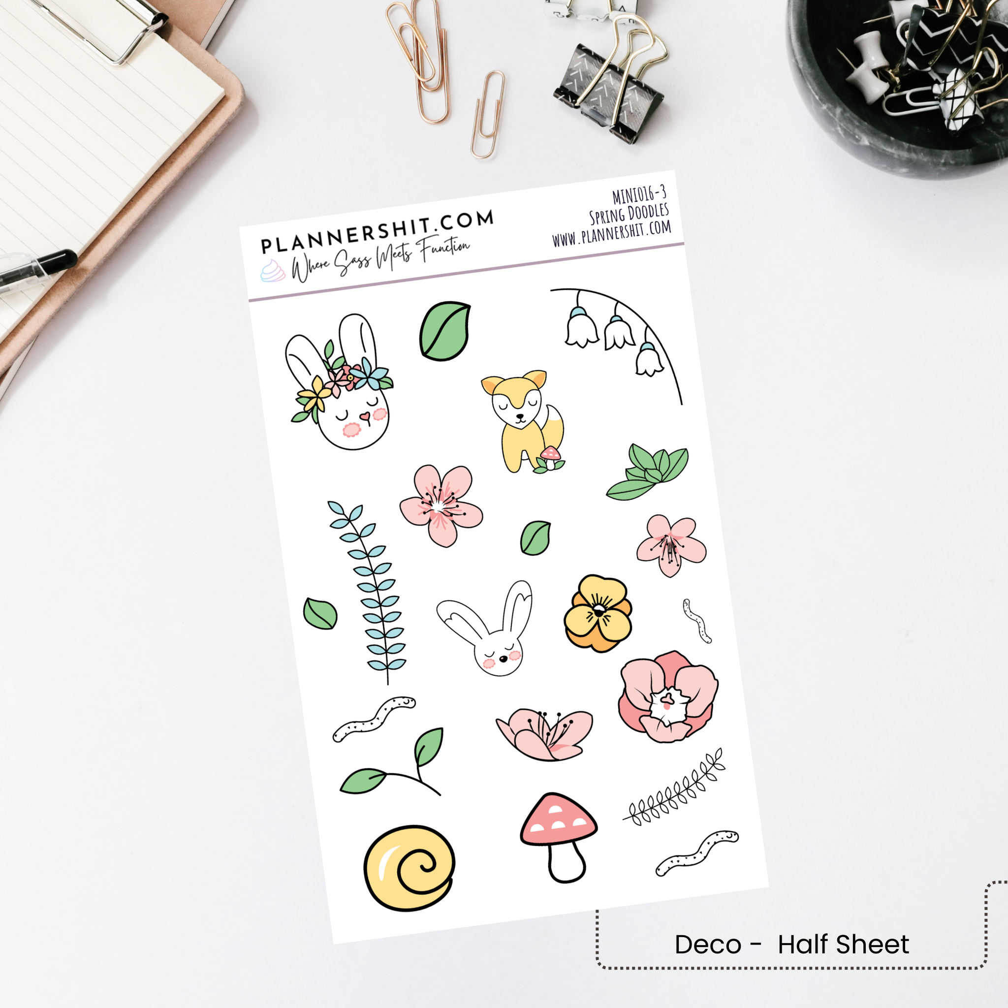 Weekly Mini Kit Planner Stickers - Spring Doodles