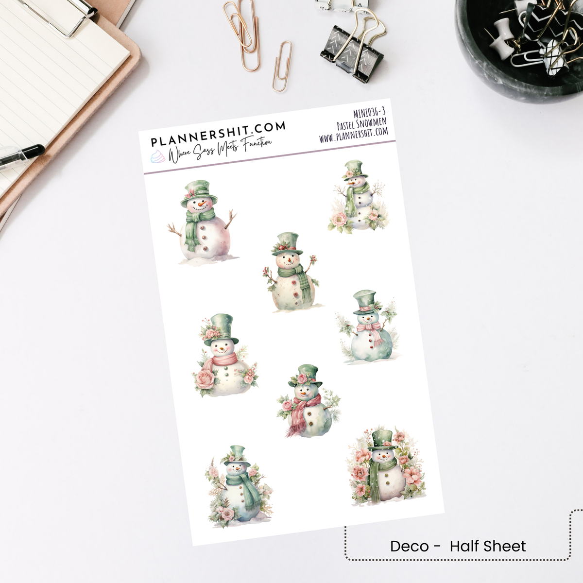 Weekly Mini Kit - Pastel Snowmen