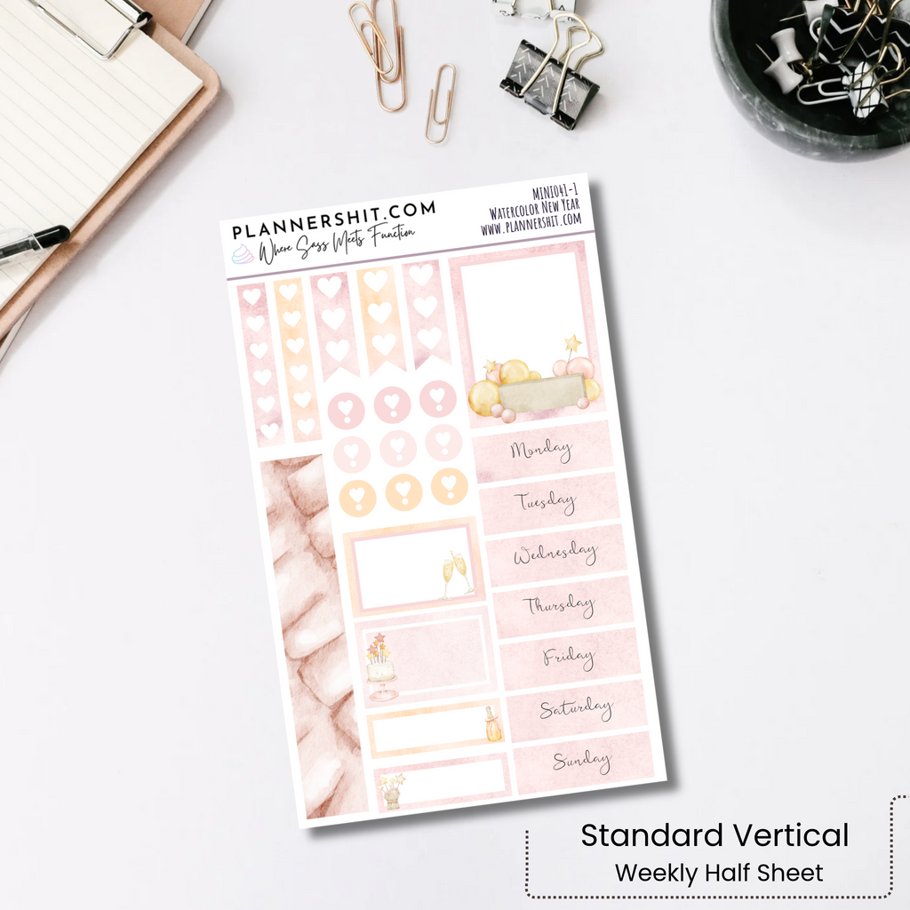 Weekly Mini Kit - Watercolor New Year