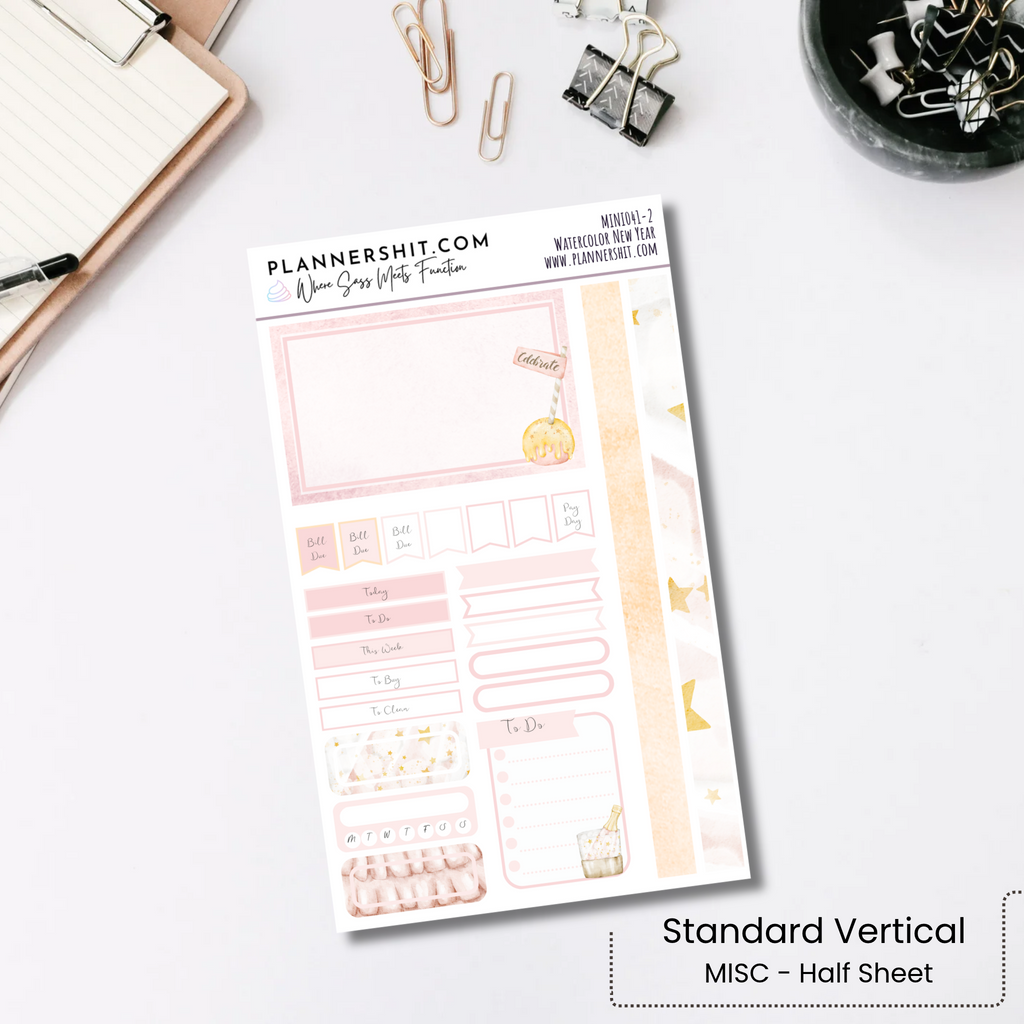 Weekly Mini Kit - Watercolor New Year