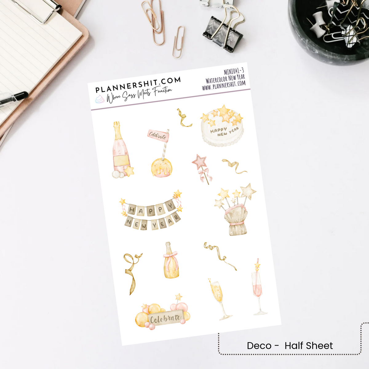Weekly Mini Kit - Watercolor New Year