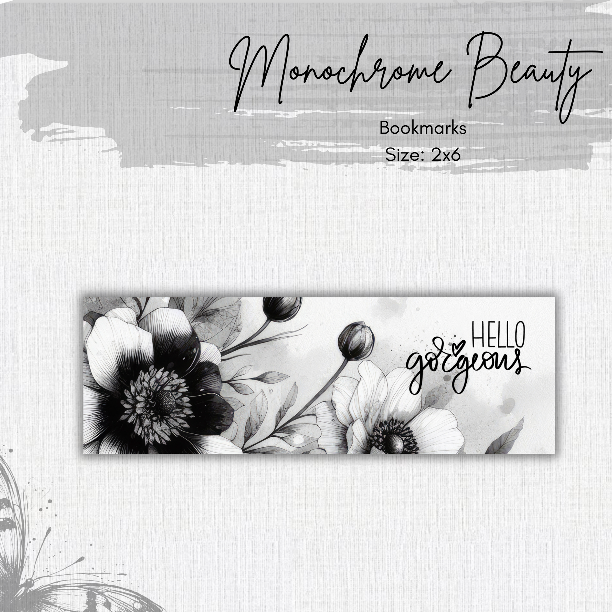 Paper Bookmark -Monochrome Beauty Collection