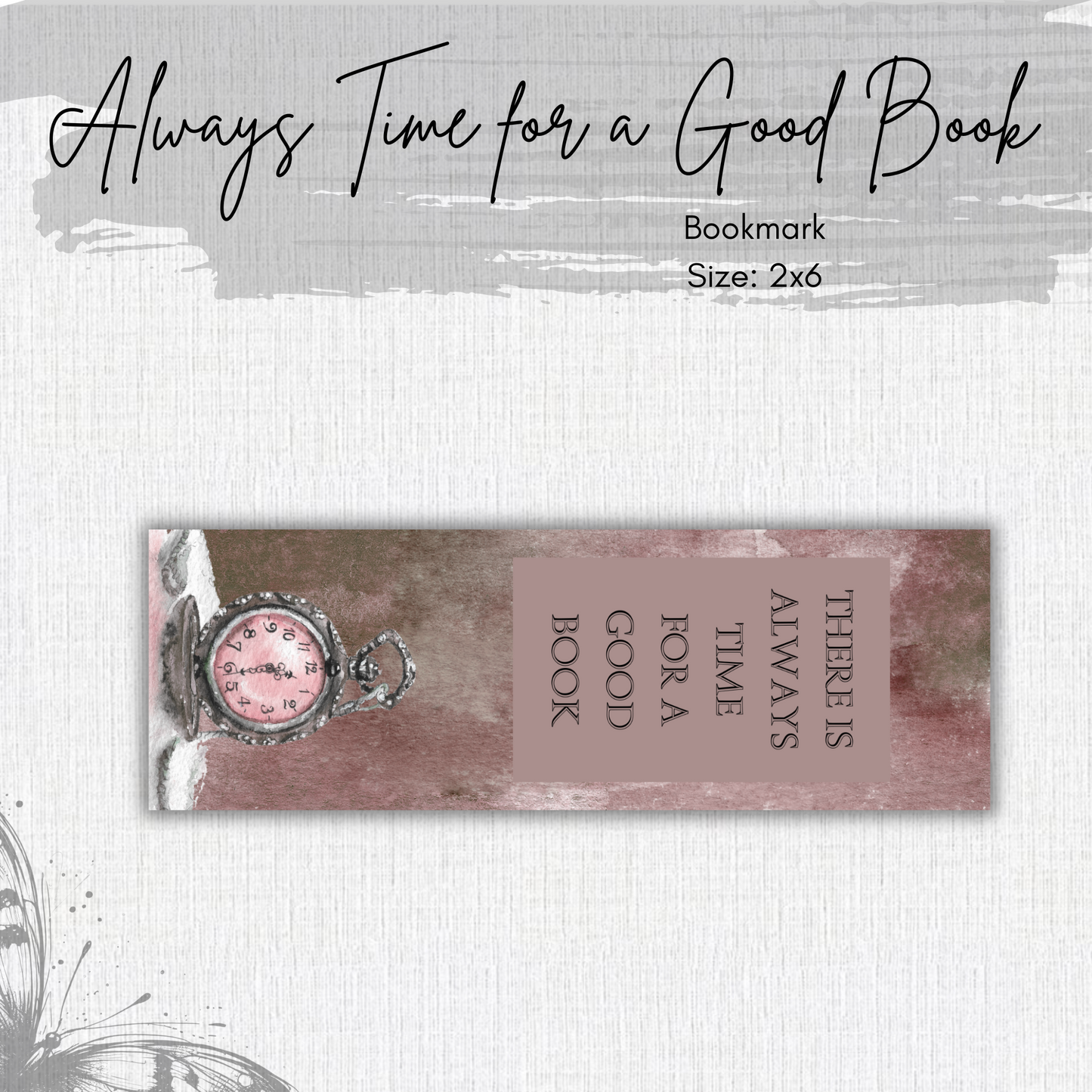 Paper Bookmark - Pink Slate Floral