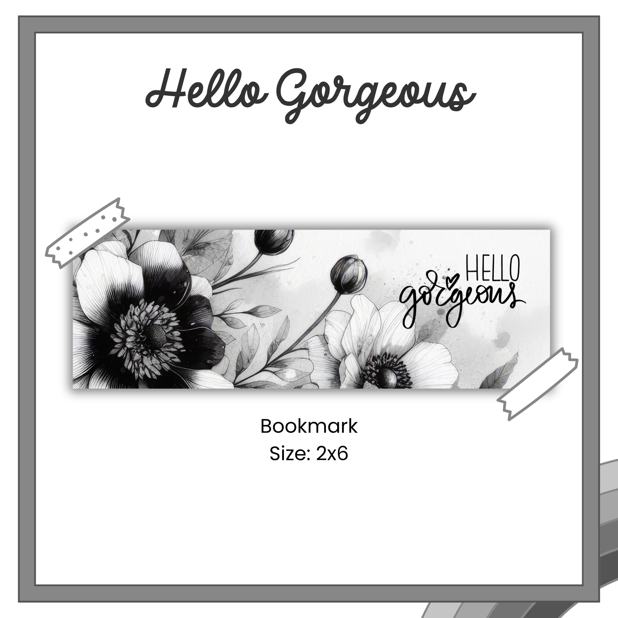 Paper Bookmark - Monochrome Beauty Collection