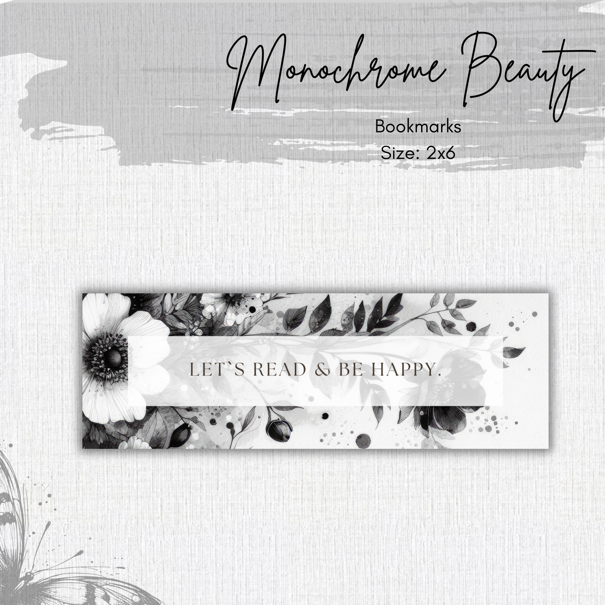 Paper Bookmark -Monochrome Beauty Collection