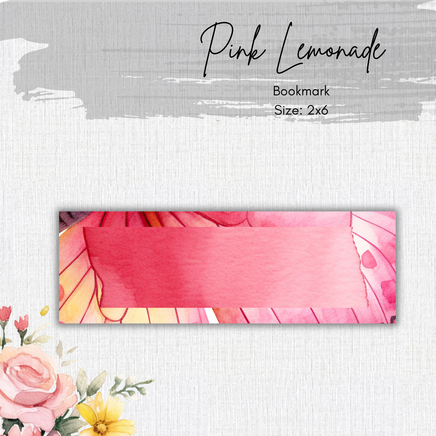 Paper Bookmark - Pink Lemonade