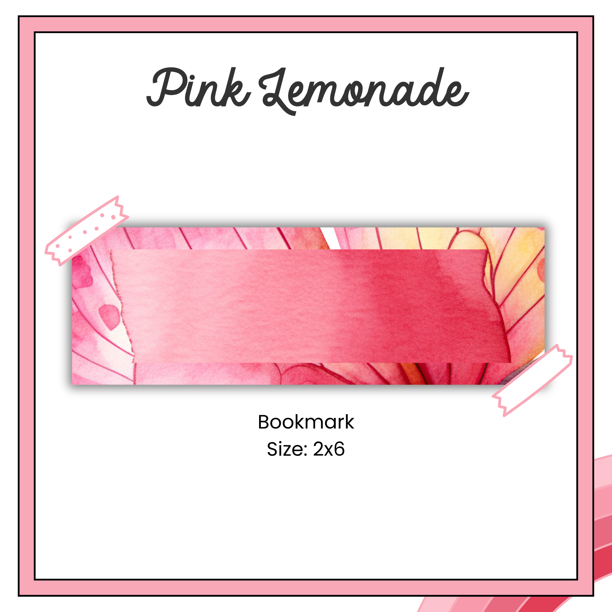 Paper Bookmark - Pink Lemonade