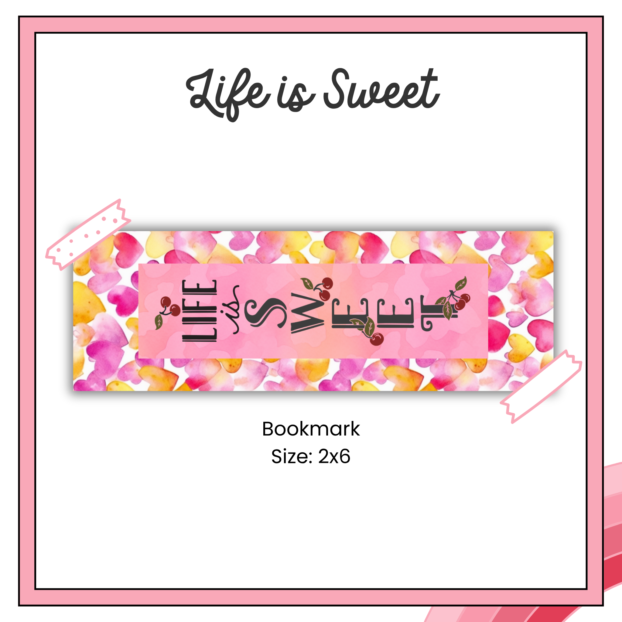 Paper Bookmark - Pink Lemonade